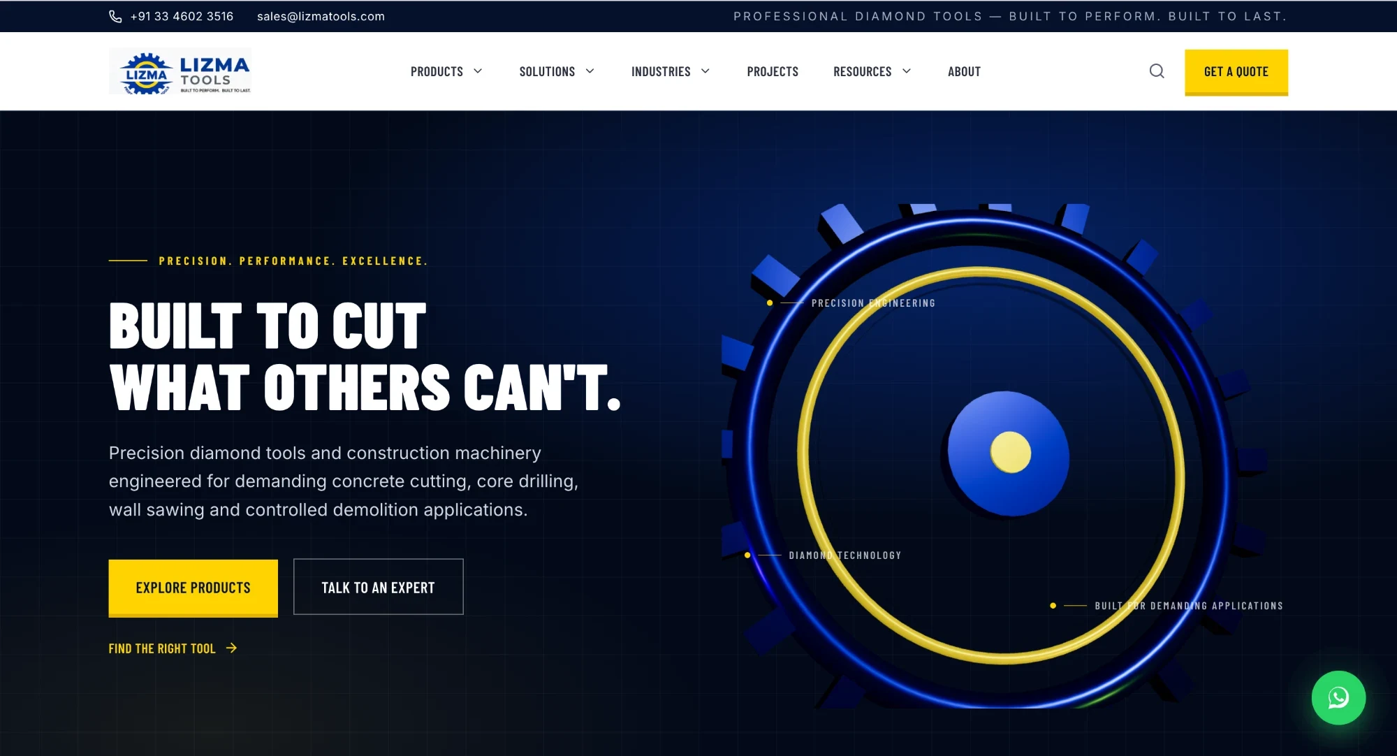 Lizma Tools website after the redesign